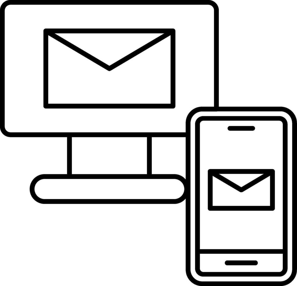 Mails Exchange Line Icon vector