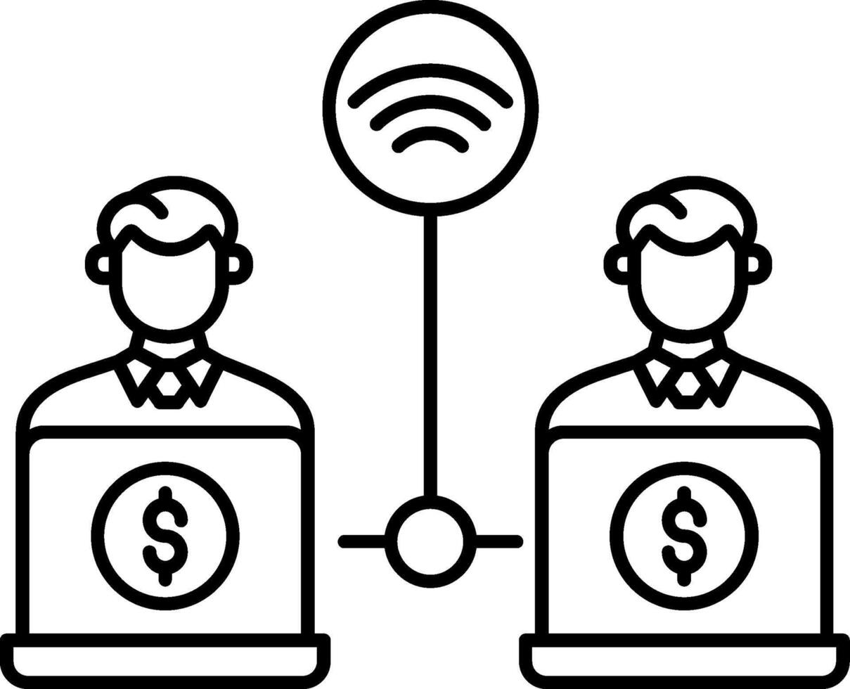 Remote Access Line Icon vector