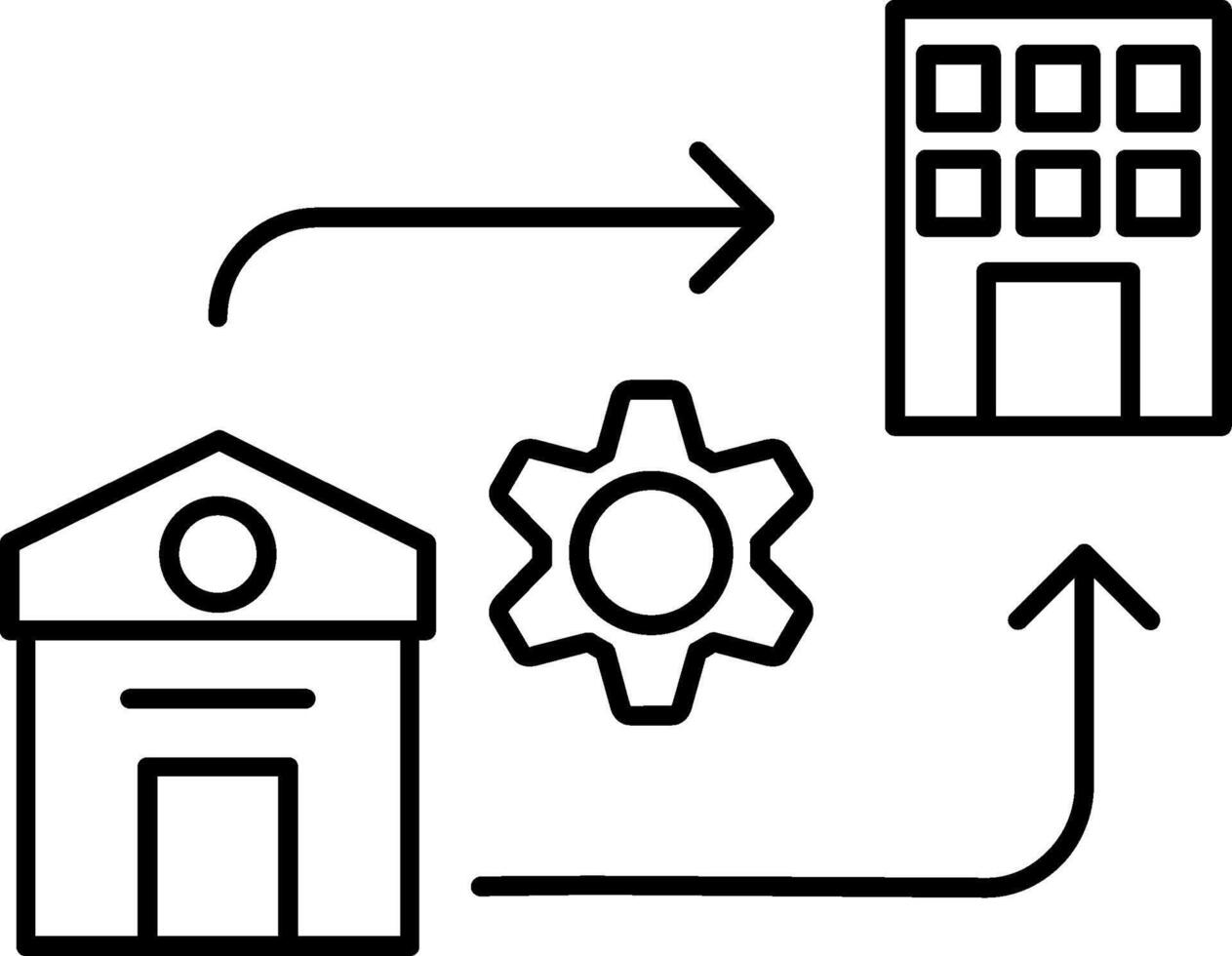 Hybrid Work Line Icon vector