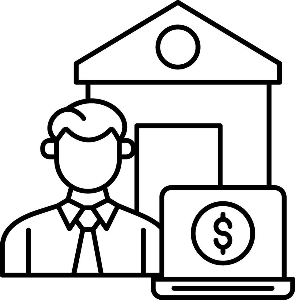 Work From Home Line Icon vector