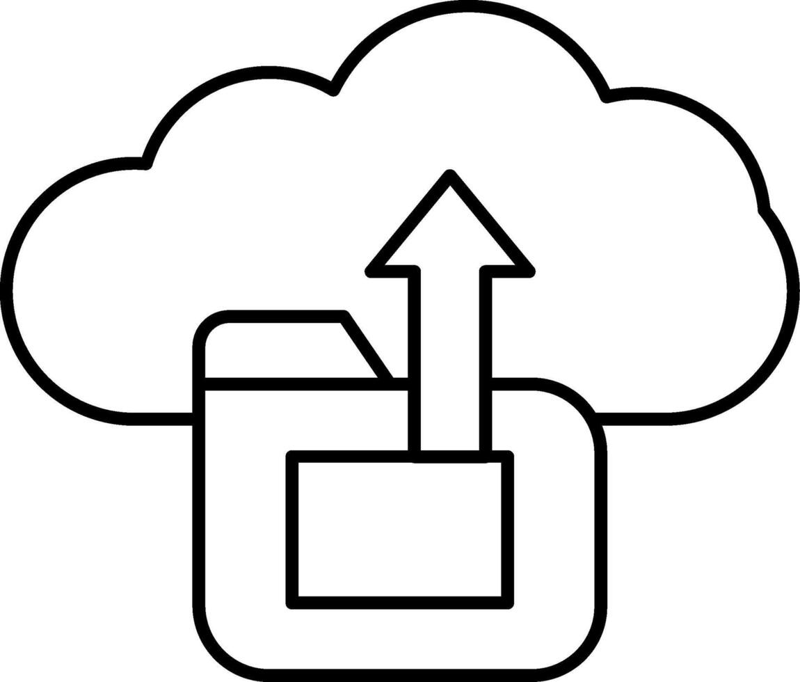 Cloud Data Upload Line Icon vector