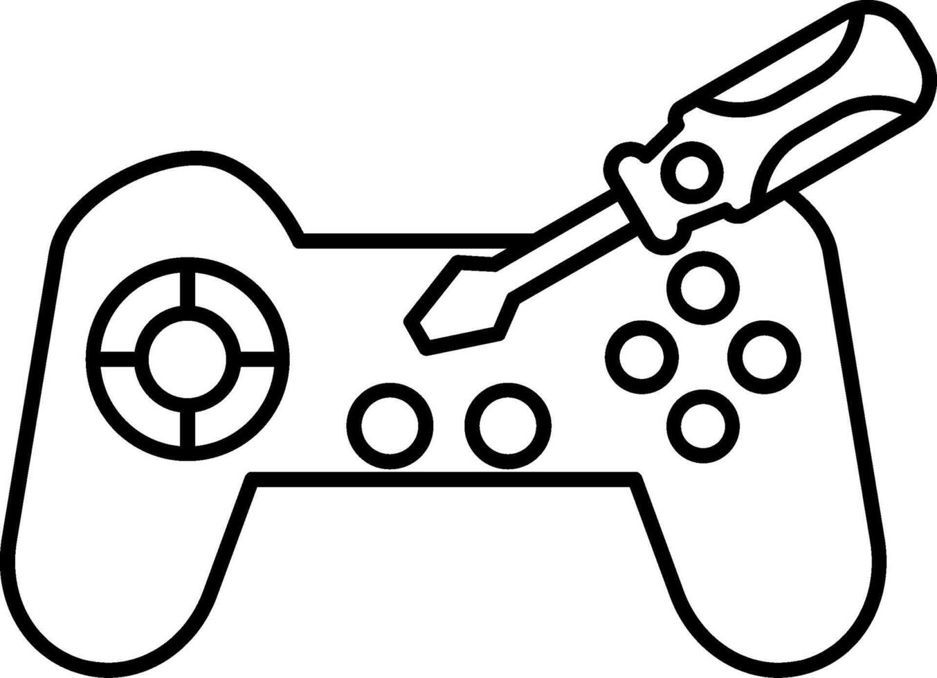 Joystick Repair Line Icon vector