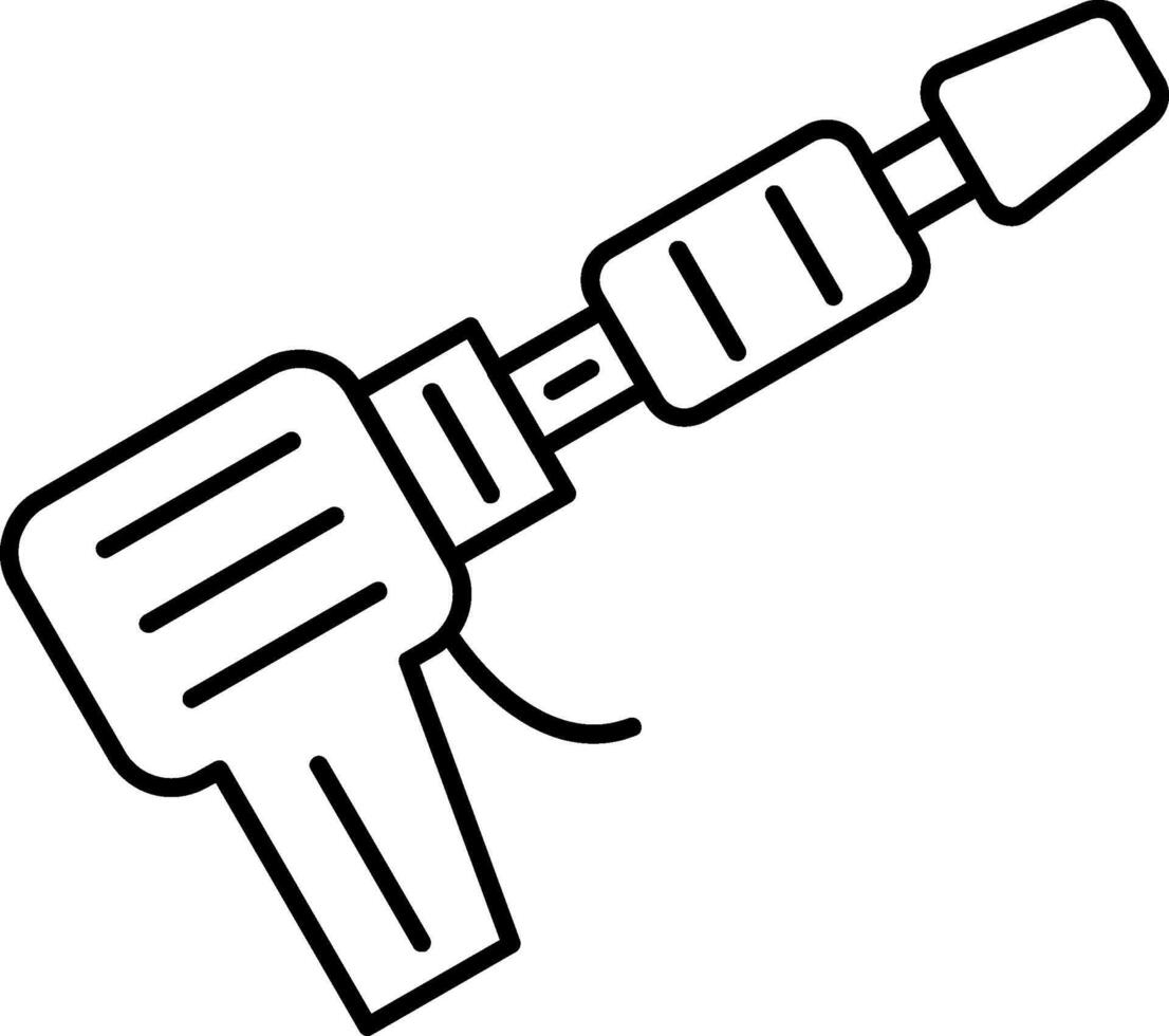 Power Wash Water Gun Line Icon vector