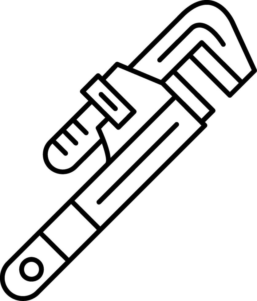 Pipe Wrench Line Icon vector