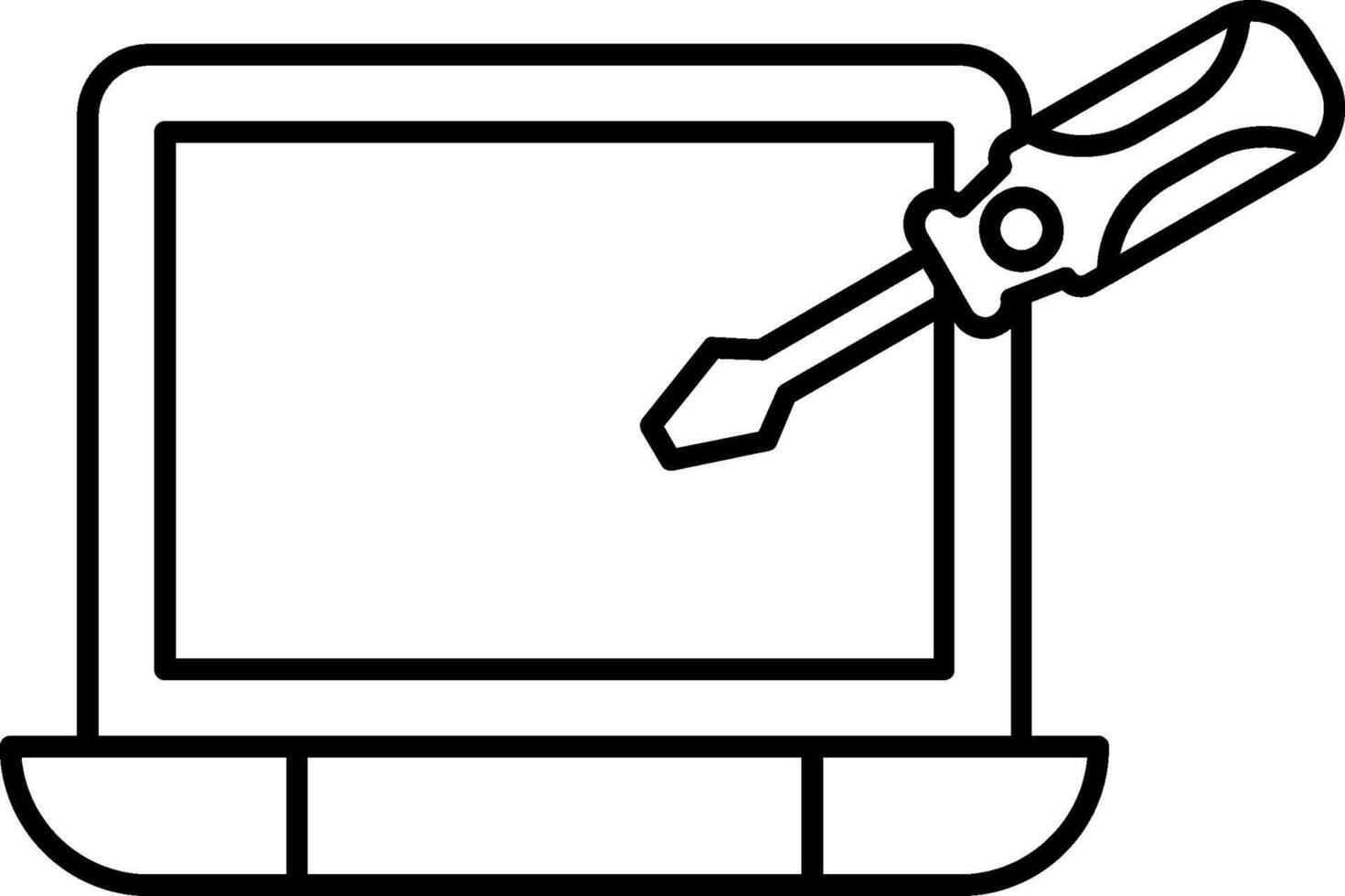 Laptop Repair Line Icon vector