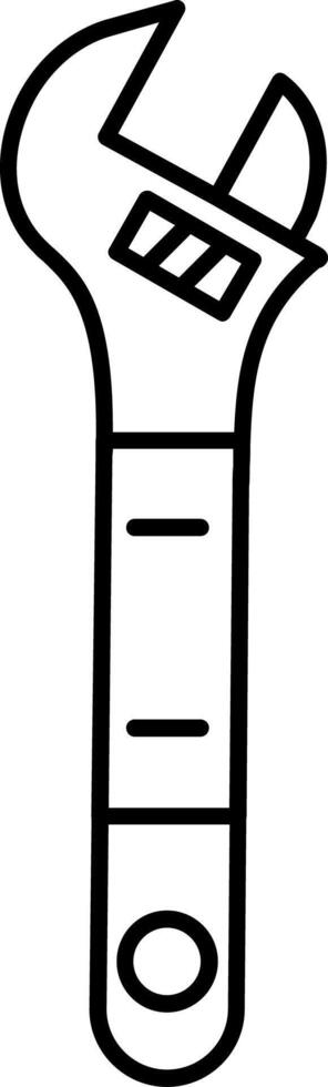 Adjustable Wrench Line Icon vector