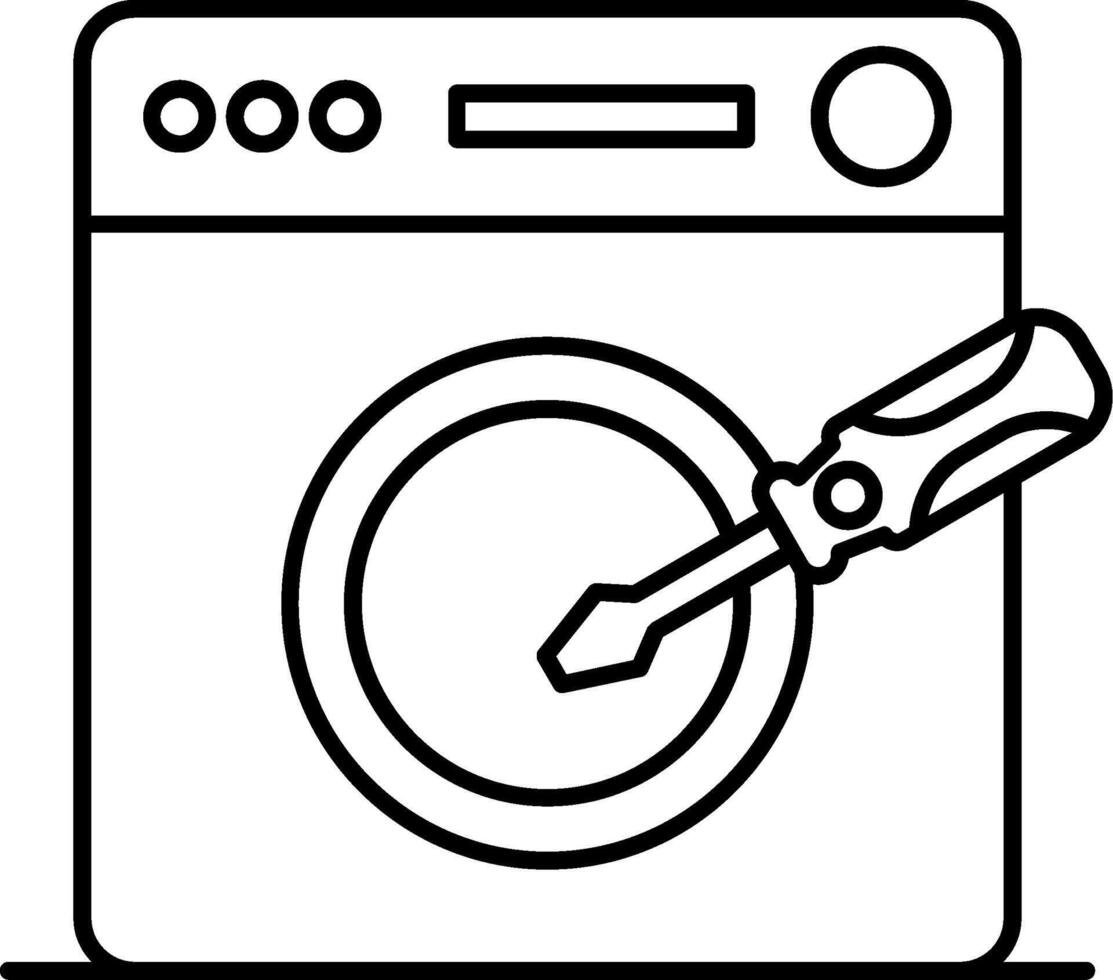 Washing Machine Repair Line Icon vector