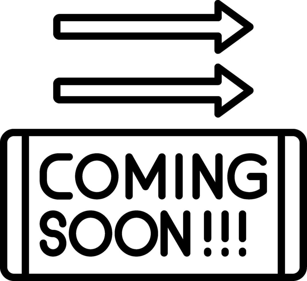 Coming Soon Line Icon vector