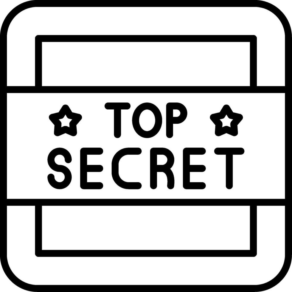 Top Secret Line Icon vector