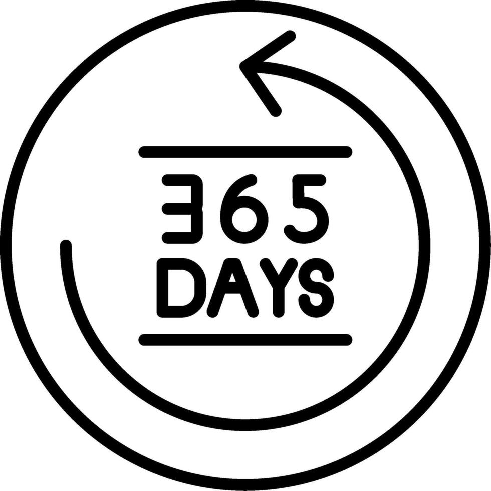 365 Days Line Icon vector