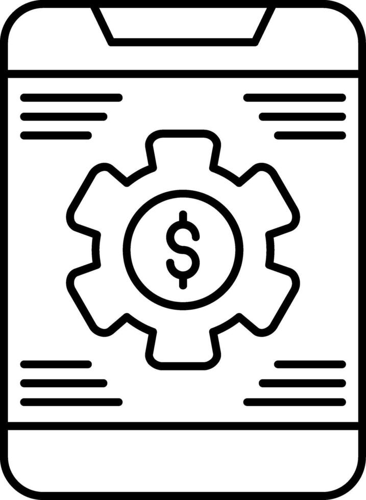 Banking App Settings Line Icon vector