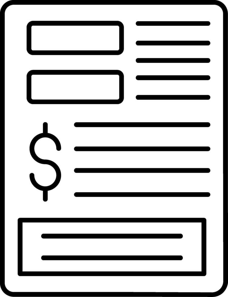 Bills Line Icon vector