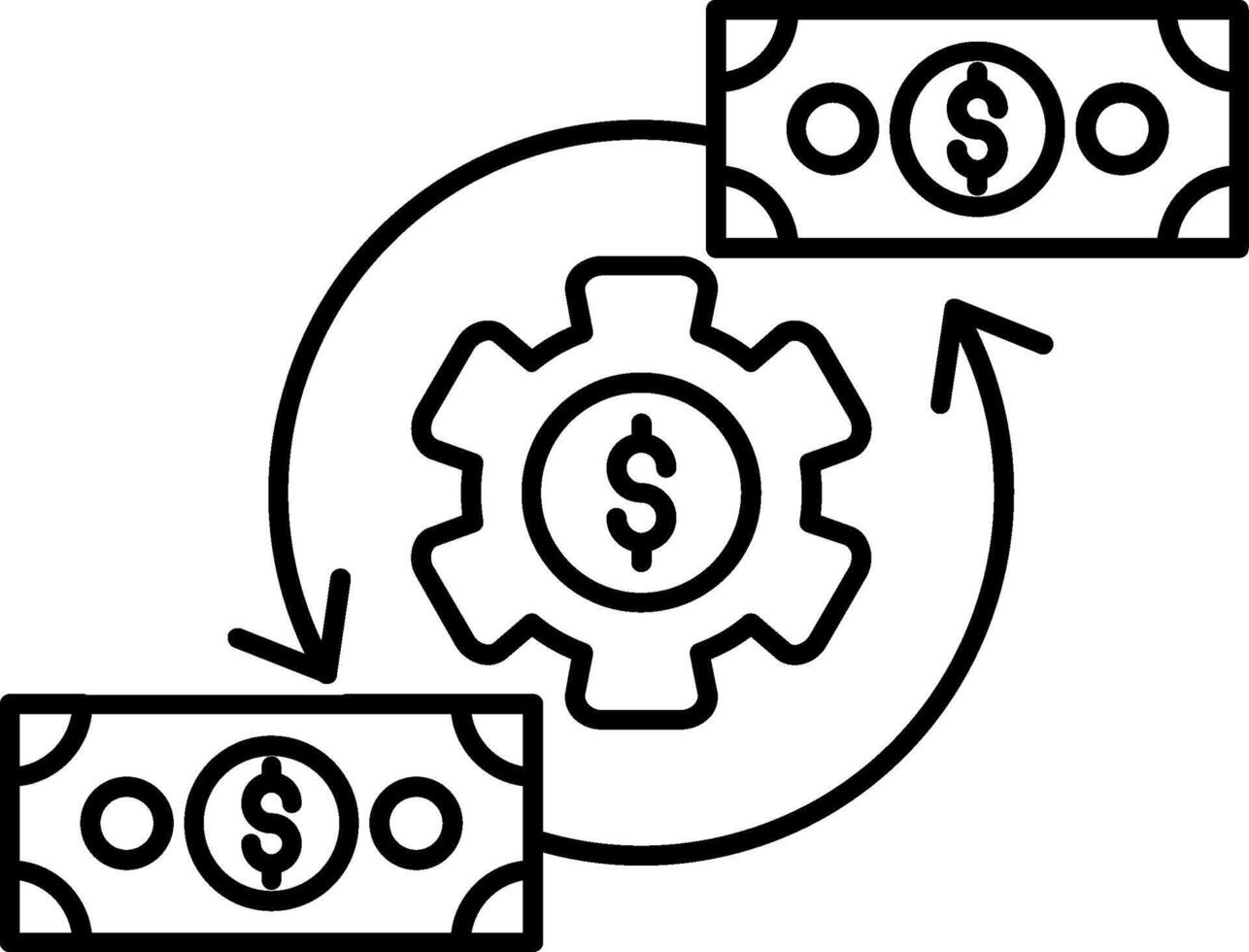 Cash Flow Line Icon vector