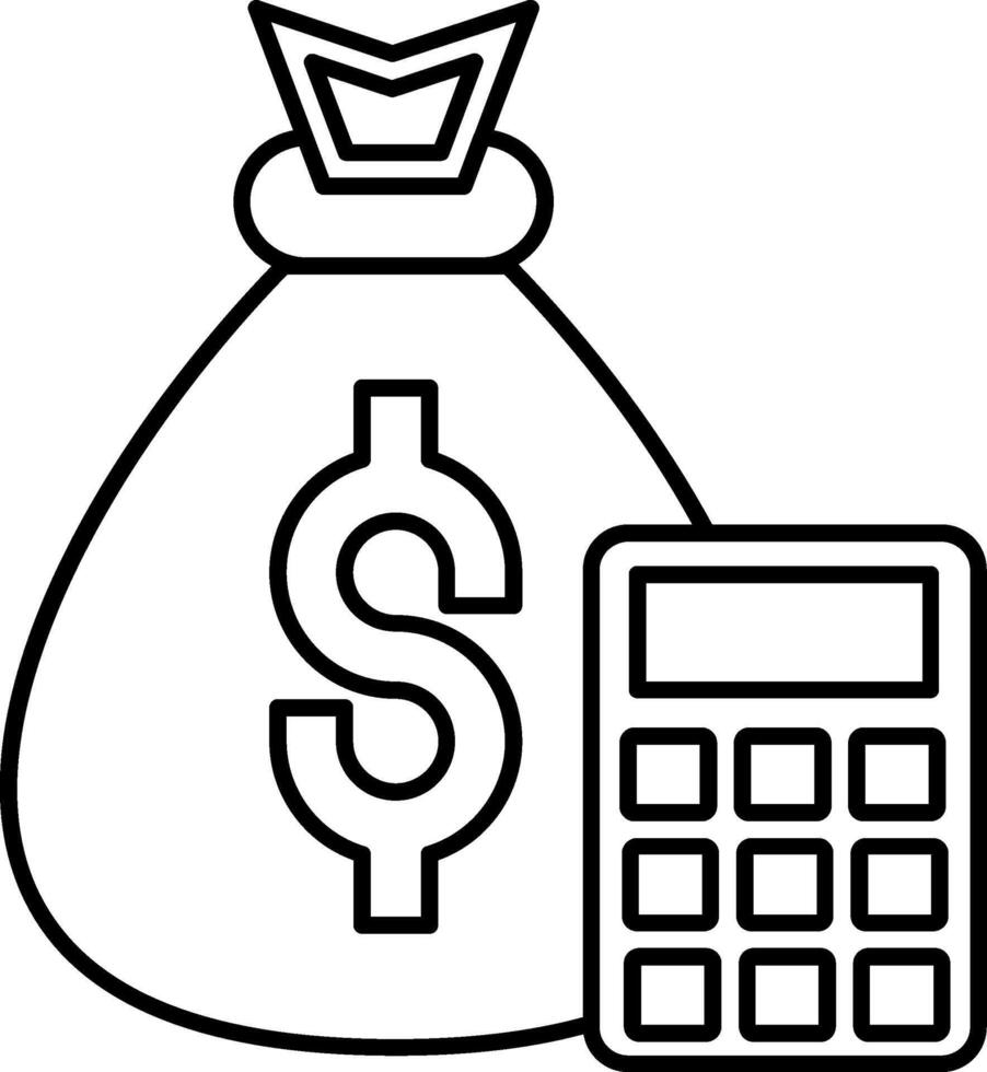 Money Bag Line Icon vector