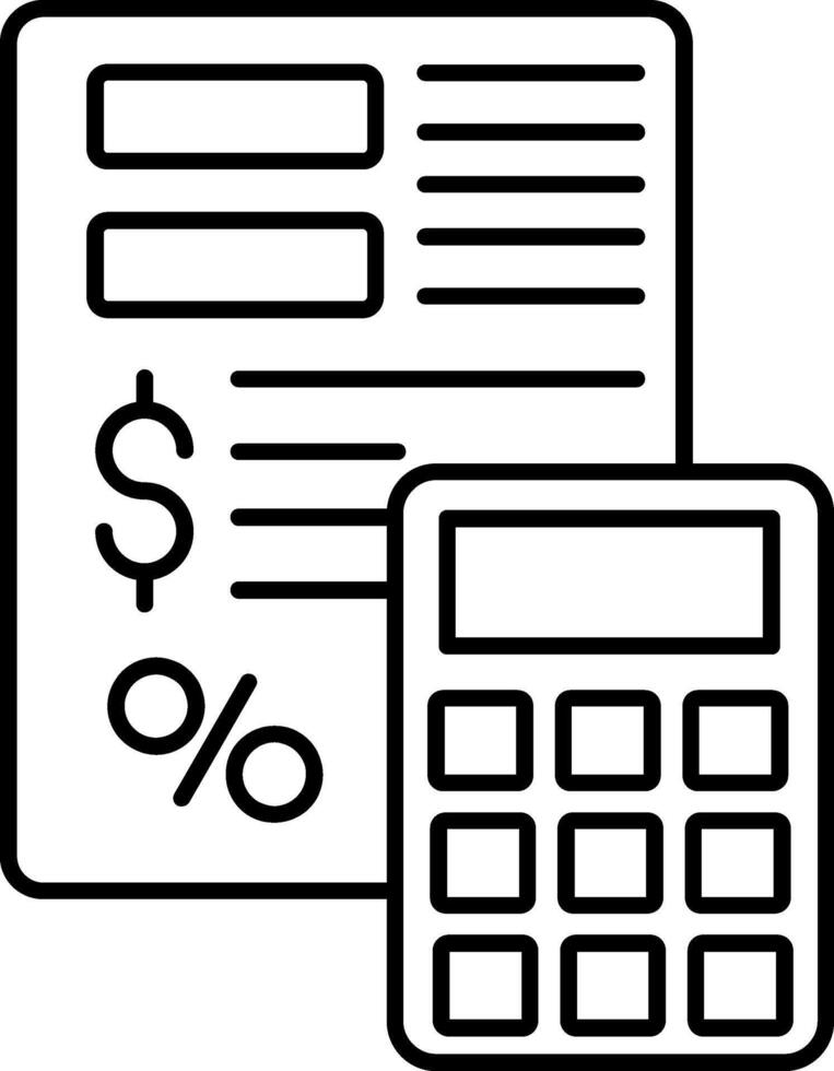 Expense Calculation Line Icon vector