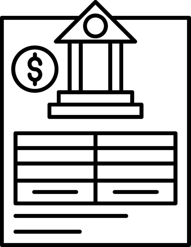 Bank Statement Line Icon vector