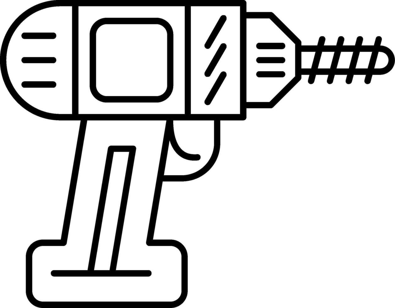 Power Drill Line Icon vector
