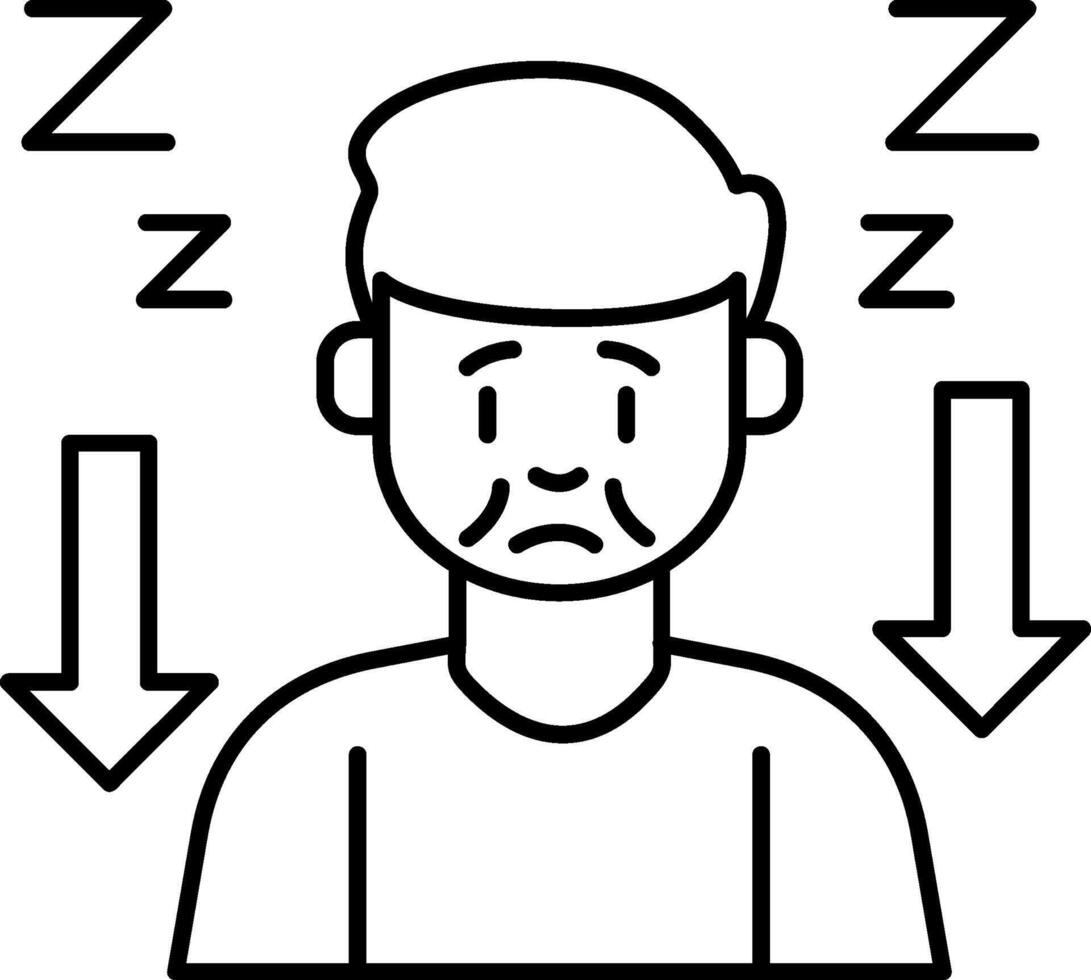Tiredness Line Icon vector
