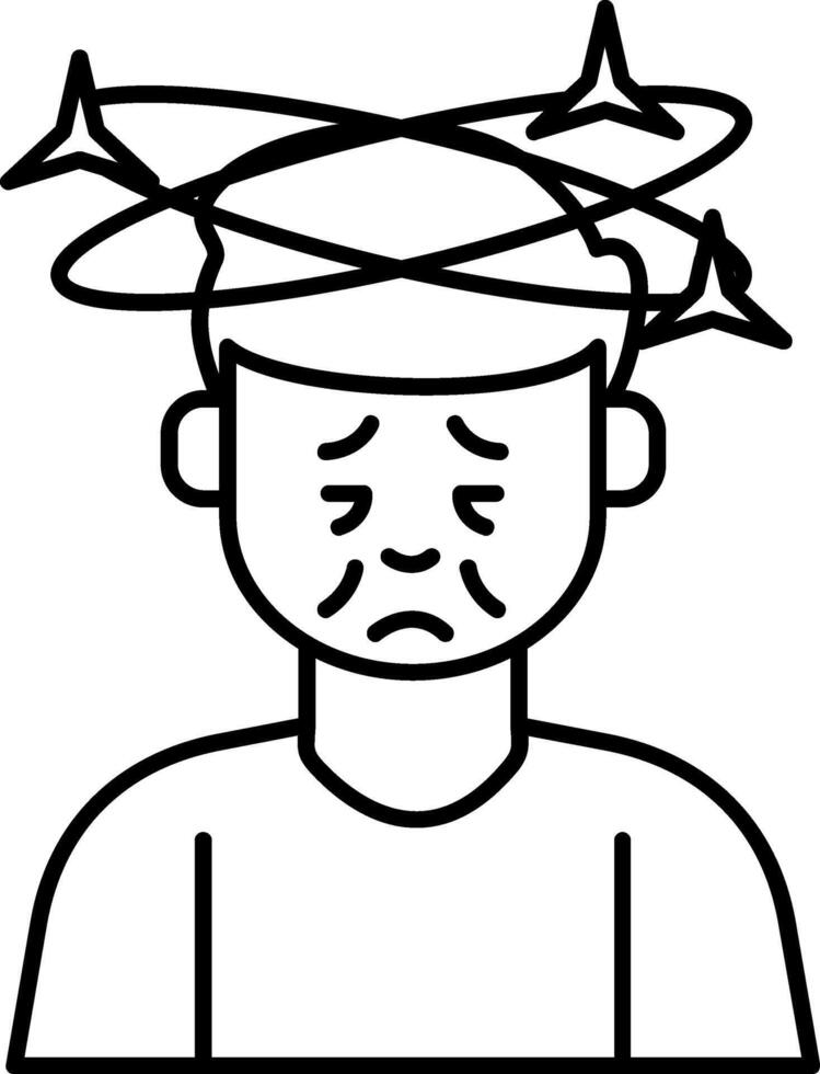 Dizziness Line Icon vector