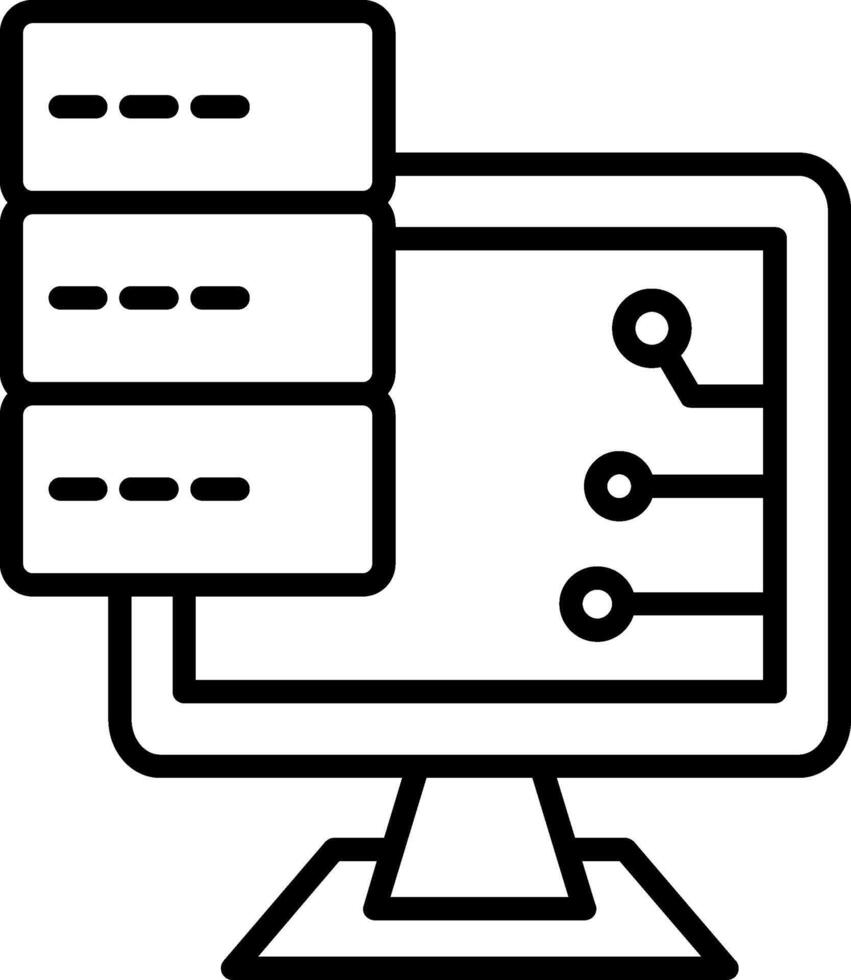 Big Data Line Icon vector