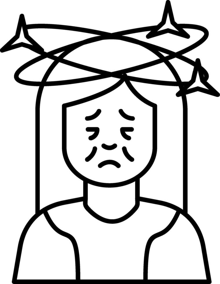 Dizziness Line Icon vector