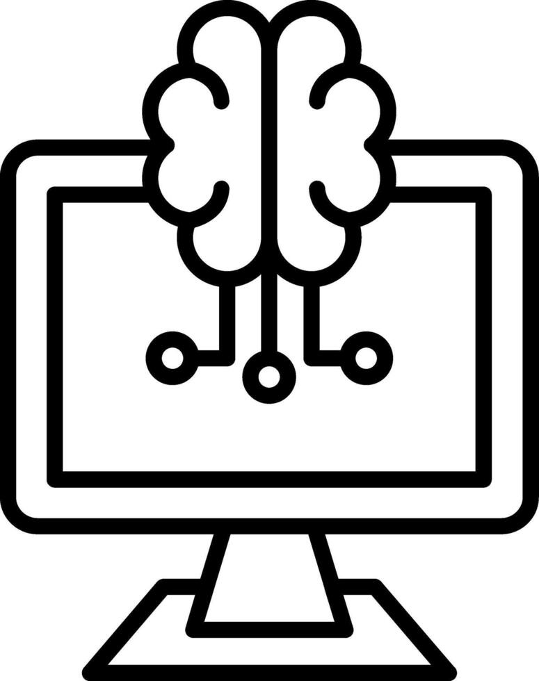 Artificial Intelligence Line Icon vector