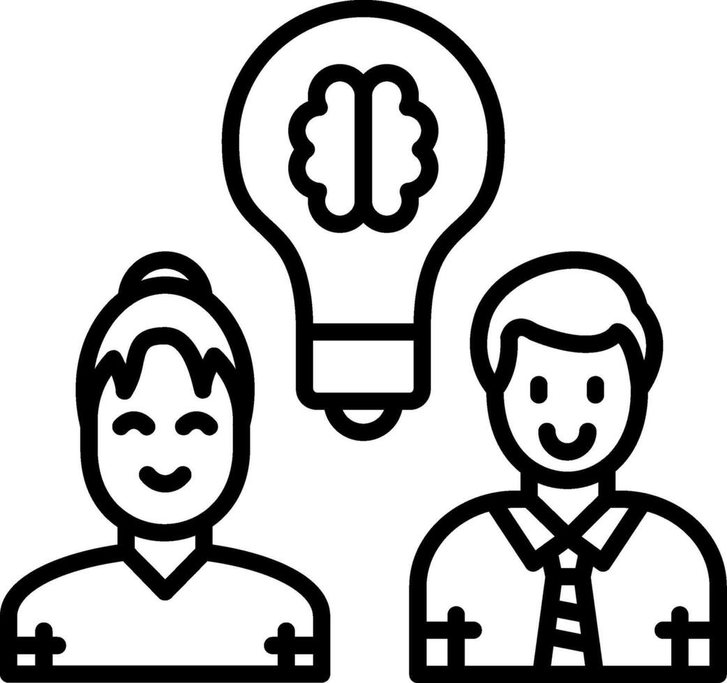 Team Idea Line Icon vector