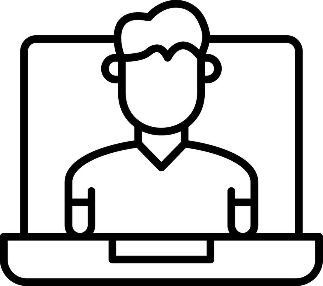 Online Coach Line Icon vector