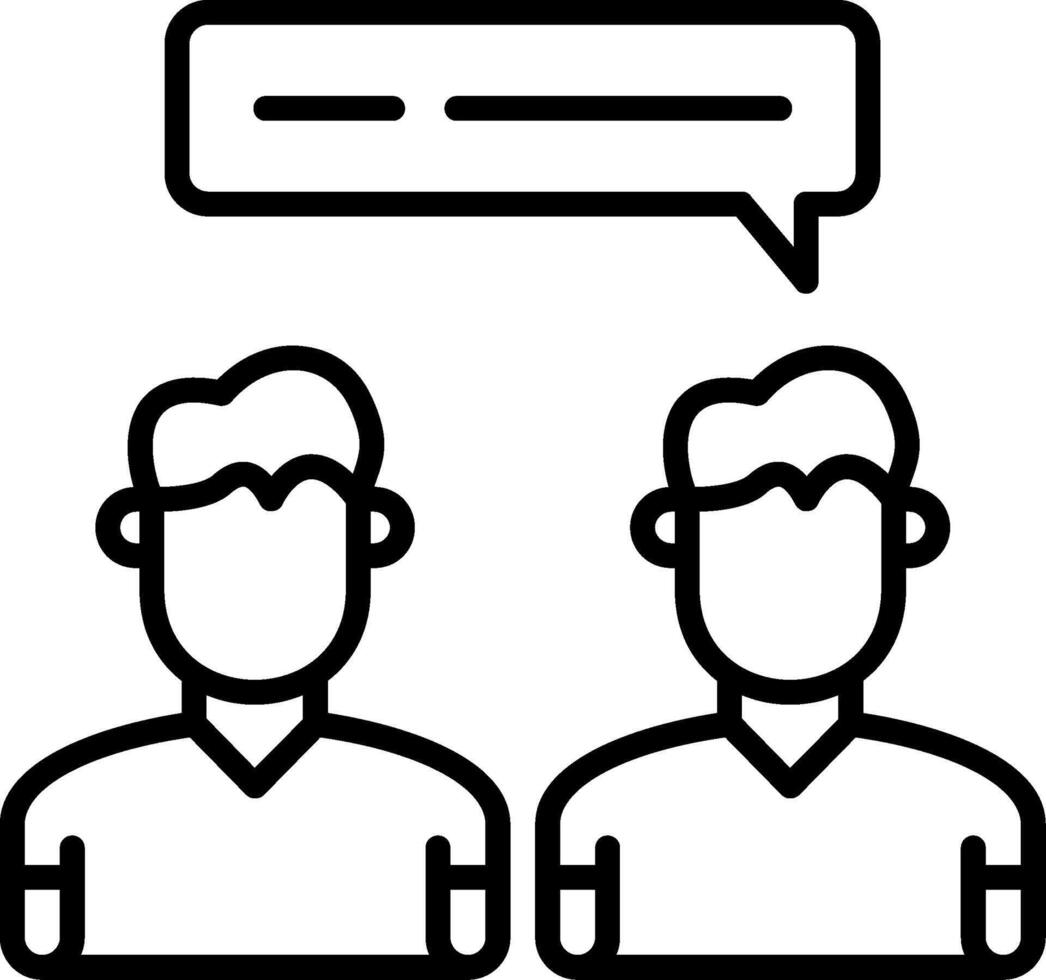 In Person Discussion Line Icon vector
