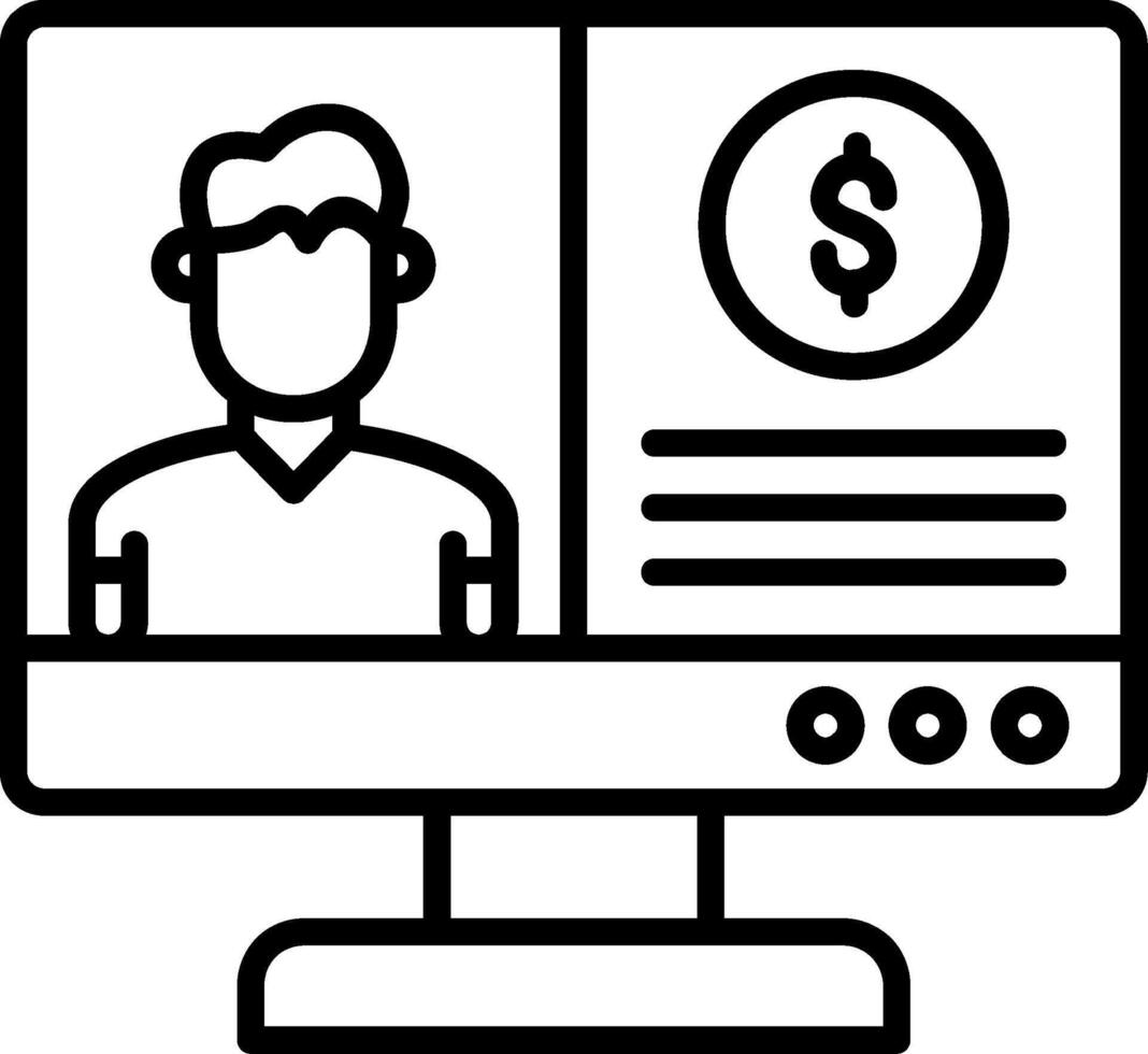Online Coach Line Icon vector
