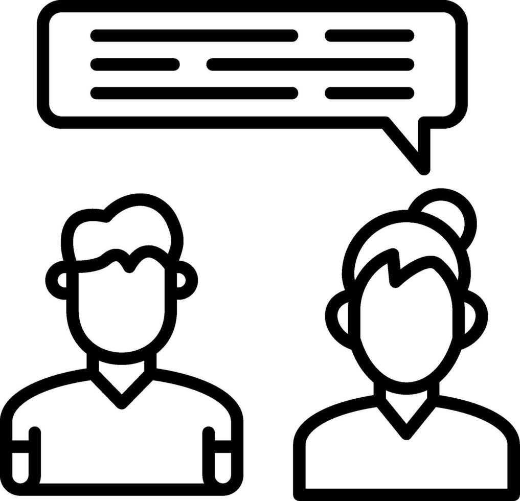 In Person Meeting Line Icon vector
