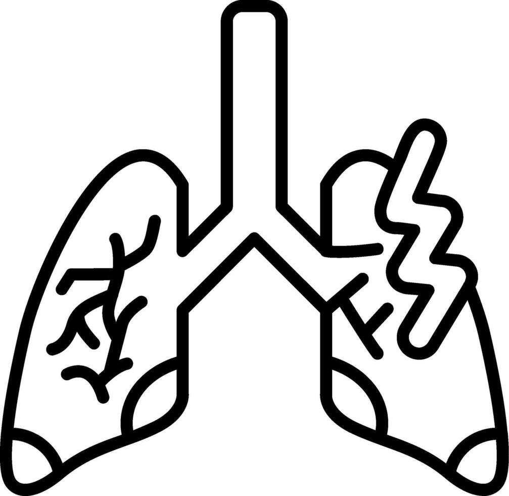 Lungs Pain Line Icon vector