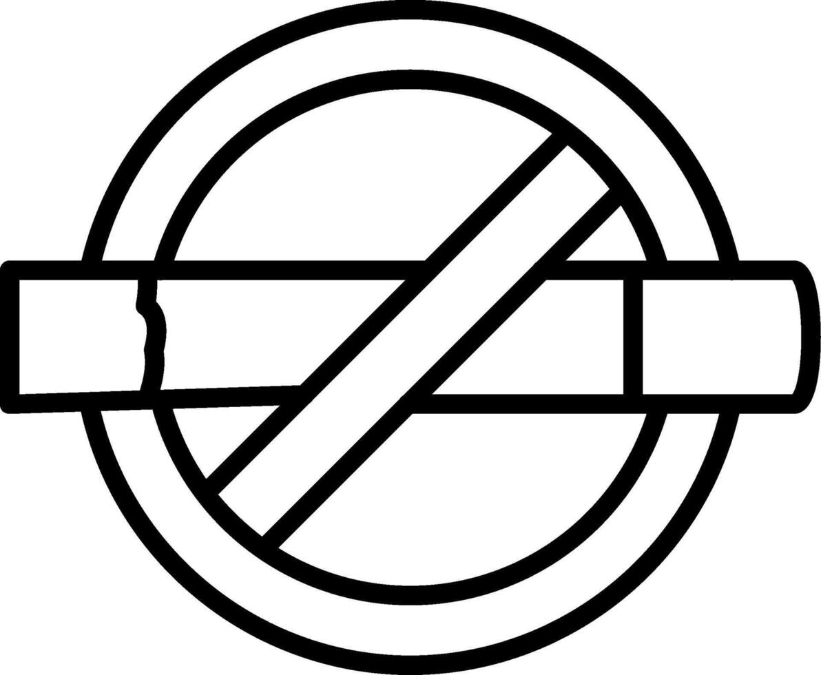 No Smoking Line Icon vector