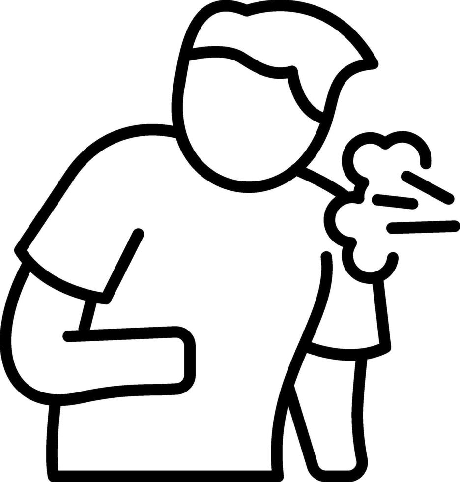 Cough Line Icon vector