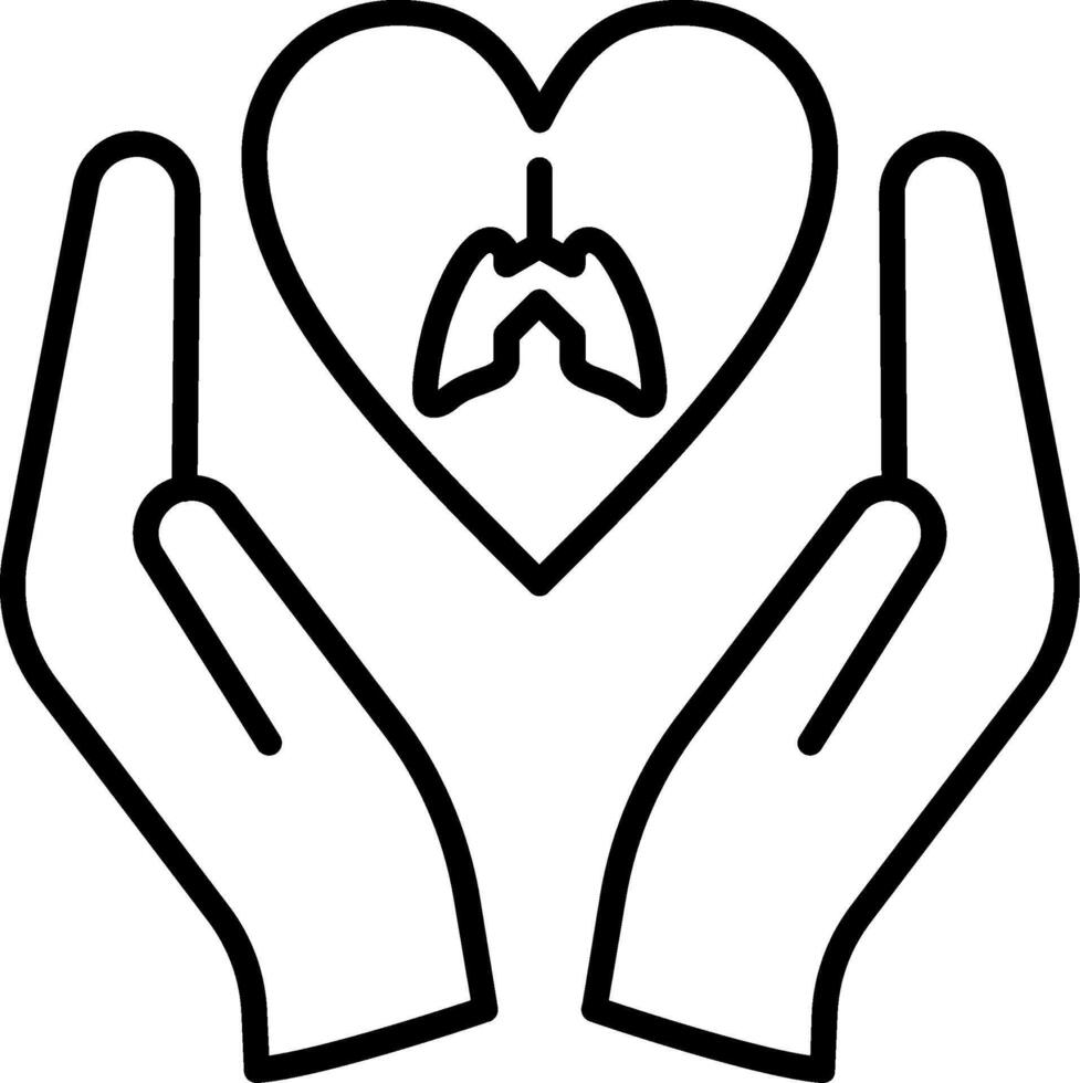 Lungs Healthcare Line Icon vector