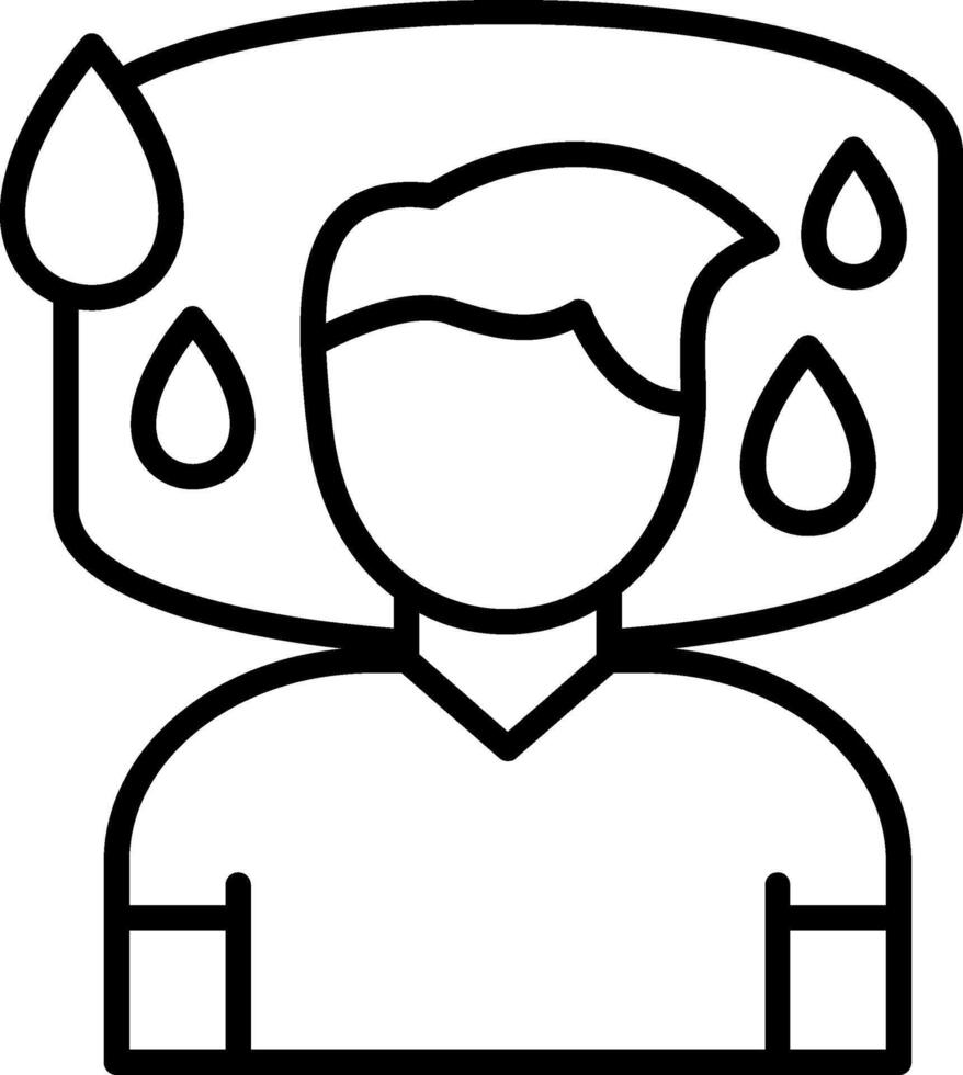 Night Sweat Line Icon vector