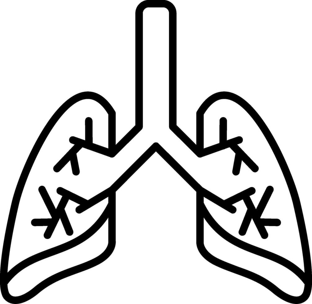 Lungs Line Icon vector