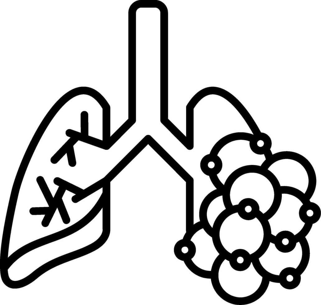 Bronchiectasis Line Icon vector