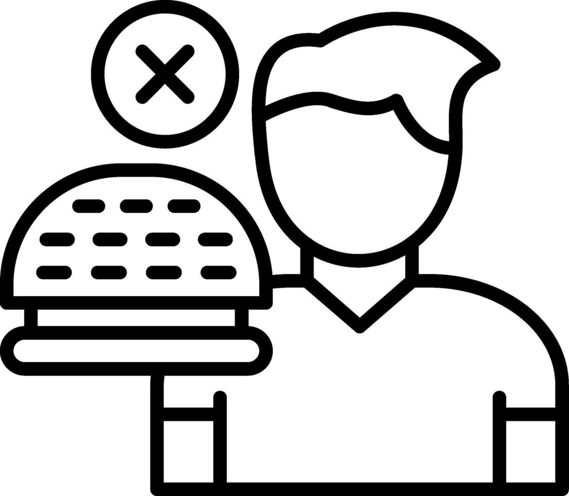 No Appetite Line Icon vector