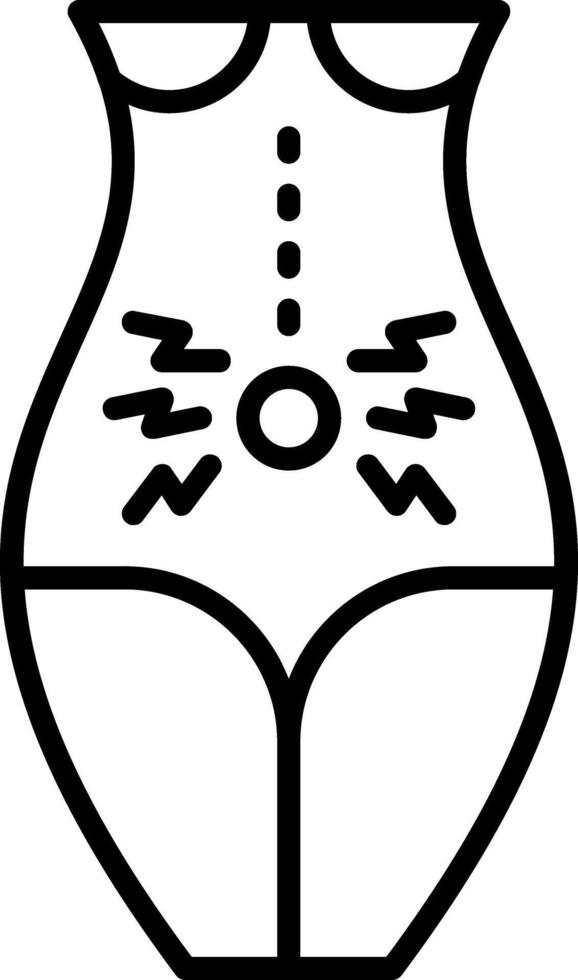 Belly Pain Line Icon vector