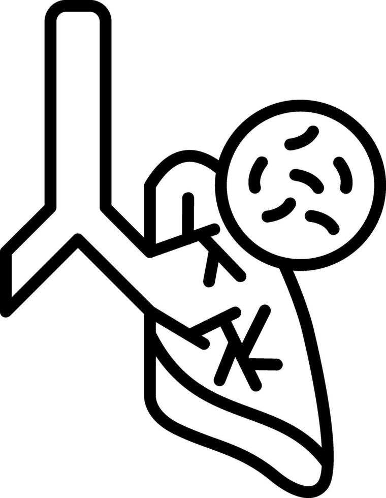 Germs In Lungs Line Icon vector
