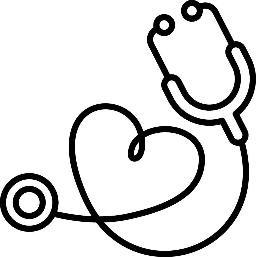 Stethoscope Line Icon vector