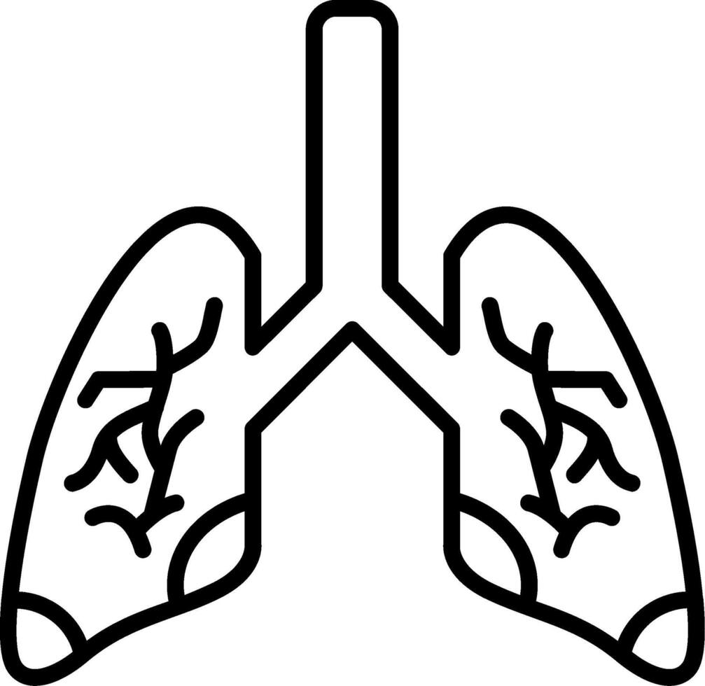 Bad Lungs Line Icon vector
