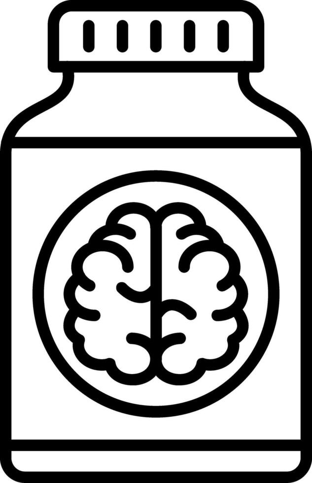 Brain Pills Line Icon vector