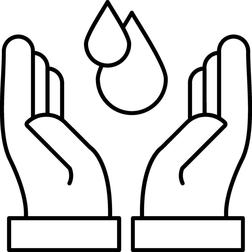 Save Water Line Icon vector