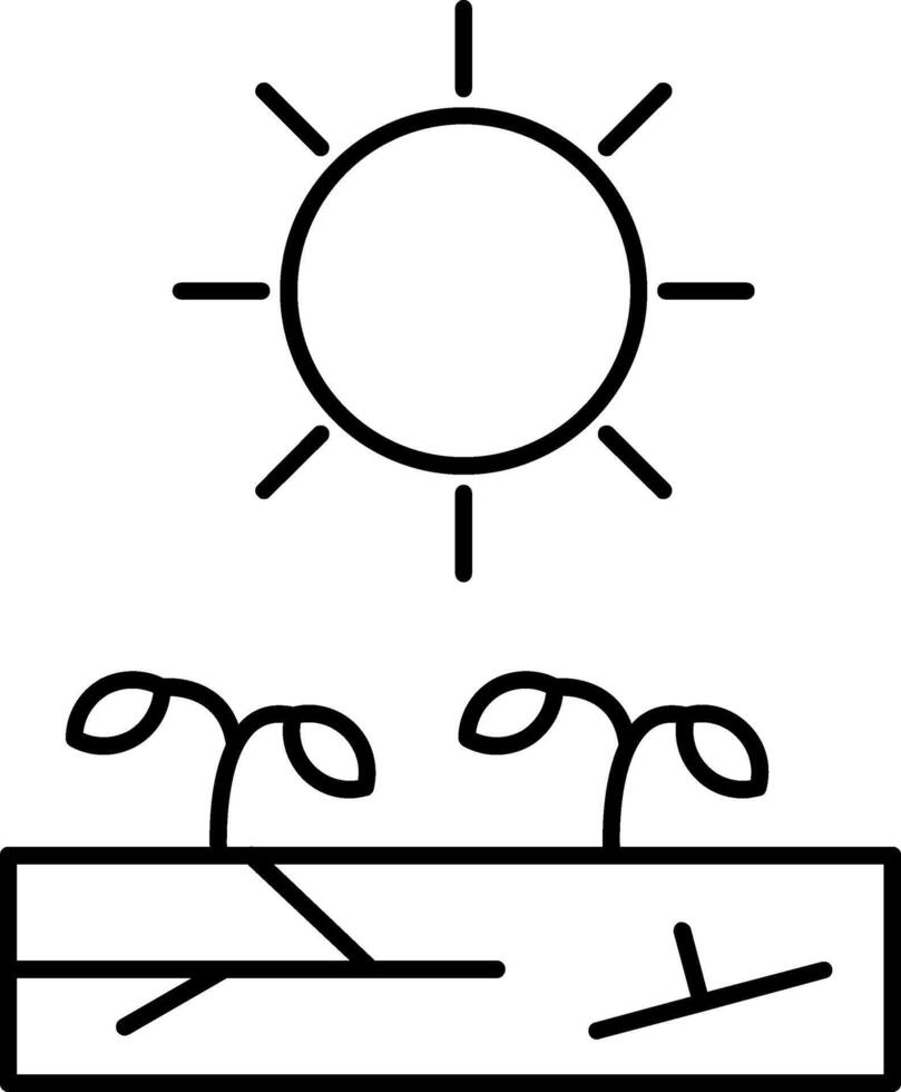 Desertification Line Icon vector