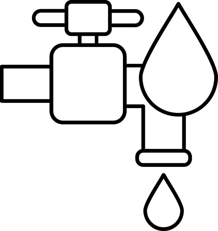 Water Faucet Line Icon vector