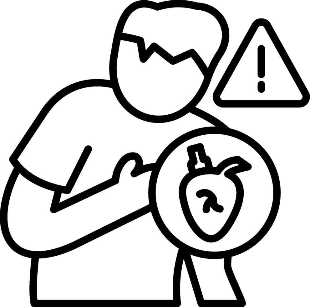 Heart Attack Line Icon vector