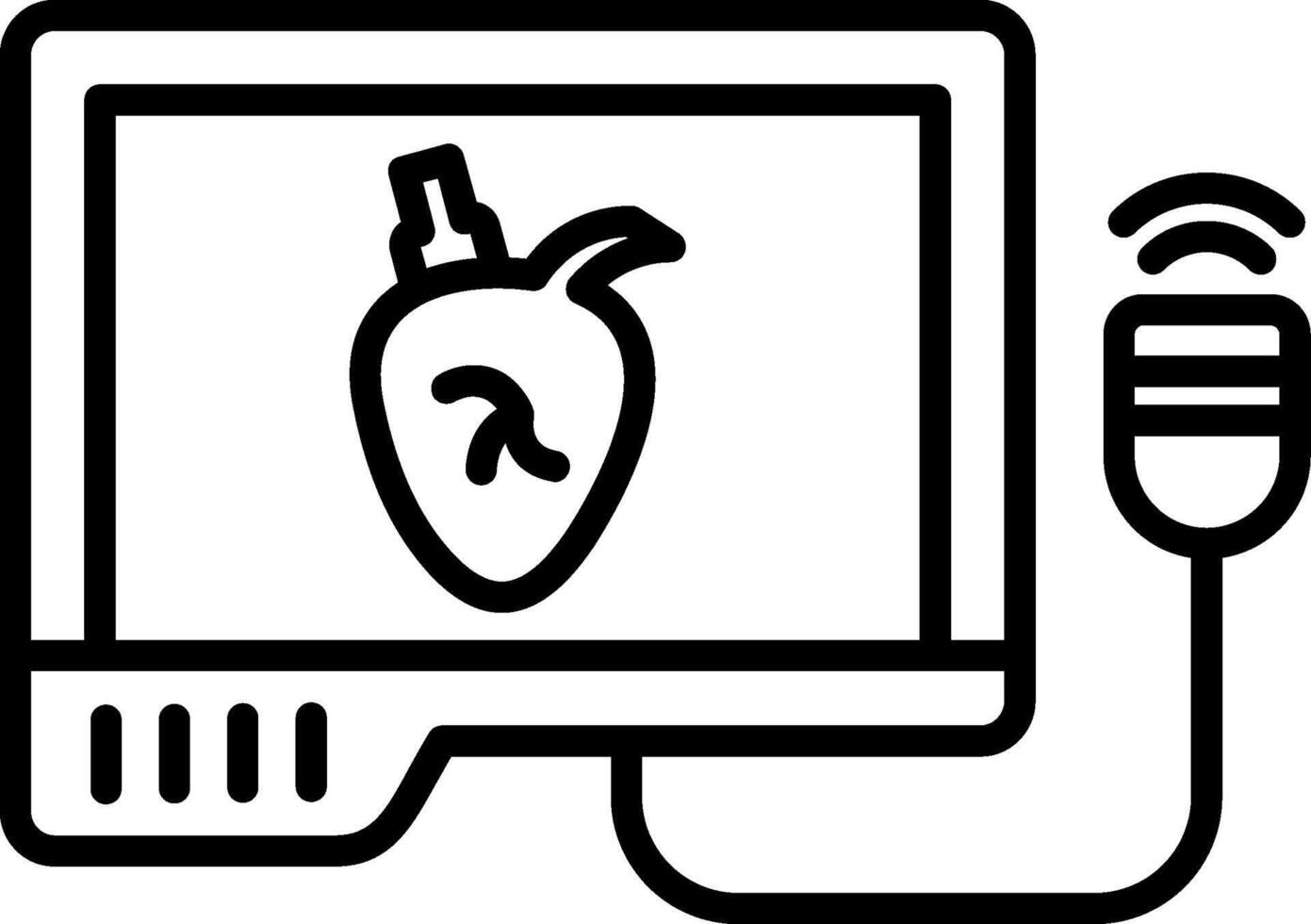 Echocardiogram Line Icon vector