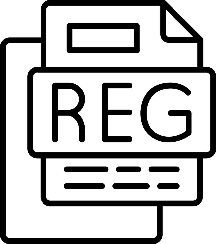 REG Fiile Line Icon vector
